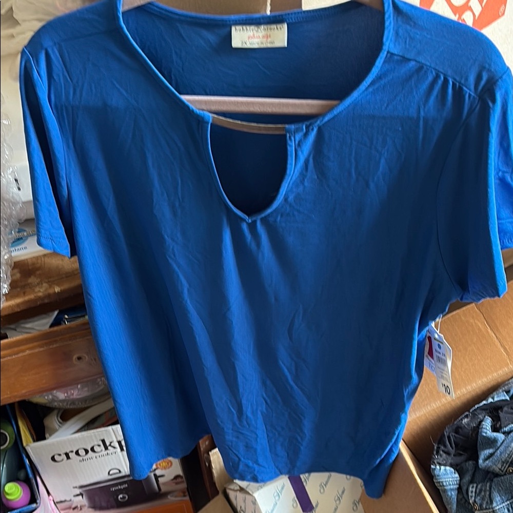 Bobbie Brooks Blue Cut Out Relaxed T-Shirt